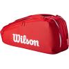 WILSON 2025 Super Tour Red Tennis Racket Bags – Red/White(Racket Bag – Holds up to 6 Rackets)