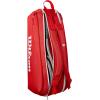 WILSON 2025 Super Tour Red Tennis Racket Bags – Red/White(Racket Bag – Holds up to 6 Rackets)