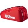 WILSON 2025 Super Tour Red Tennis Racket Bags – Red/White(Racket Bag – Holds up to 9 Rackets)