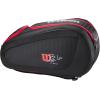 WILSON Bela Super Tour Padel Bag – Black/Red, Holds up to 4 Paddles
