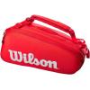 WILSON Super Tour Tennis Racket Bag – Red/White, Holds up to 9 Rackets