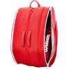 WILSON Tour Red Padel Bag – Red/White, Holds up to 6 Padel Rackets