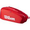 WILSON 2025 Super Tour Red Tennis Racket Bags – Red/White(Racket Bag – Holds up to 6 Rackets)