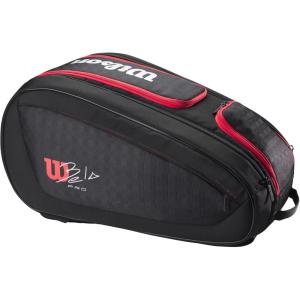 WILSON Bela Super Tour Padel Bag – Black/Red, Holds up to 4 Paddles