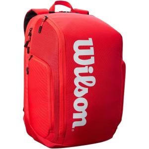 WILSON Super Tour Tennis Backpack – Red/White, Holds up to 2 Rackets