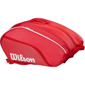 WILSON Tour Red Padel Bag – Red/White, Holds up to 6 Padel Rackets