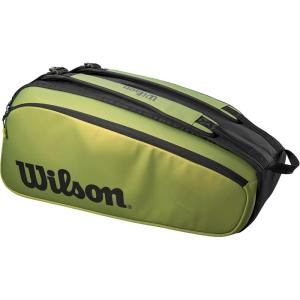 Wilson Blade V8 Super Tour Tennis Racket Bag – Green/Black, Holds up to 9 Rackets