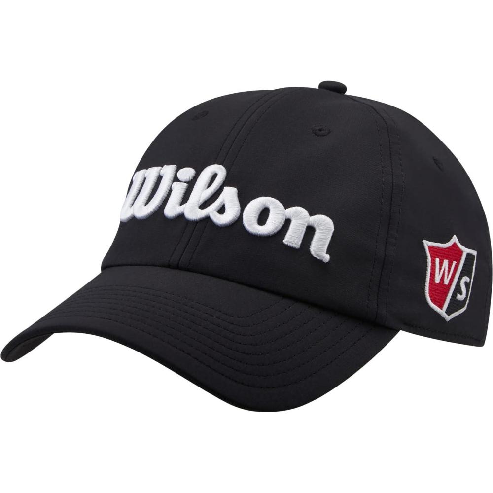imageWILSON Pro Tour Golf Hat  Men Women and Junior SizesBlackWhite