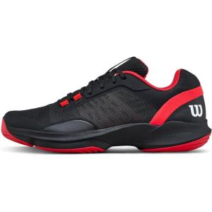 Wilson Mens Men’s Hurakn Pro V2 Padel Shoes(Black/Red/White)