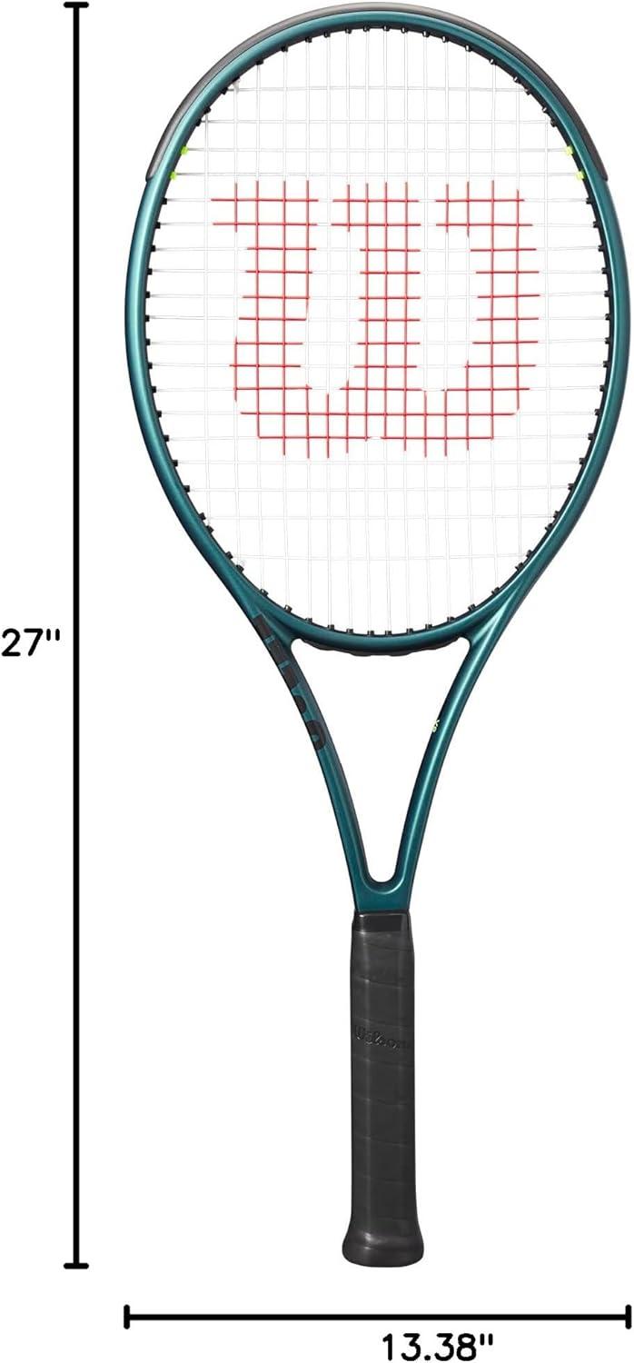 imageWilson Blade 100L V9 Strung Performance Tennis Rackets Strung with Sensation 16 Natural at Mid Range TensionGrip Size 0 4