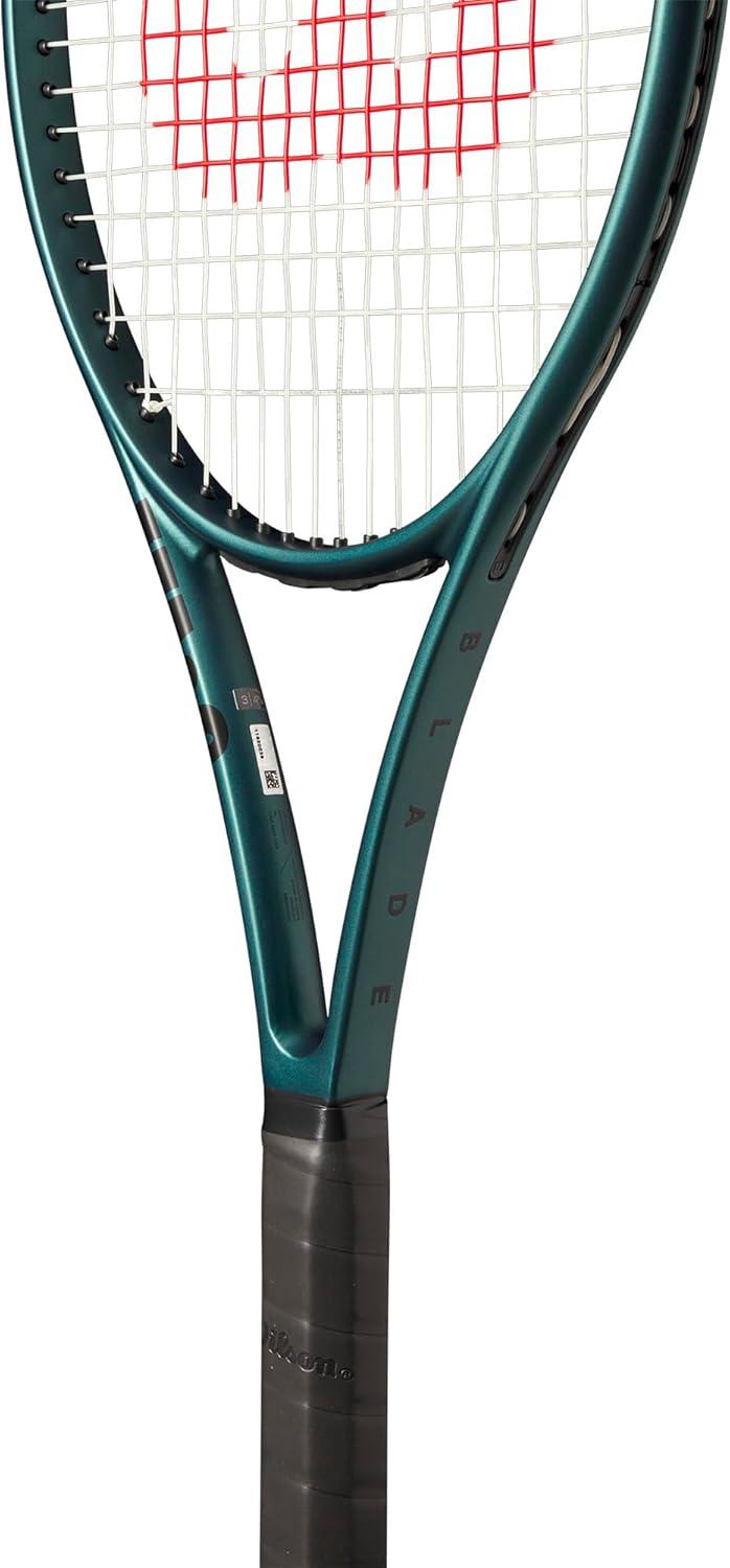 imageWilson Blade 100UL V9 Strung Performance Tennis Rackets Strung with Sensation 16 Natural at Mid Range TensionGrip Size 1 4 18