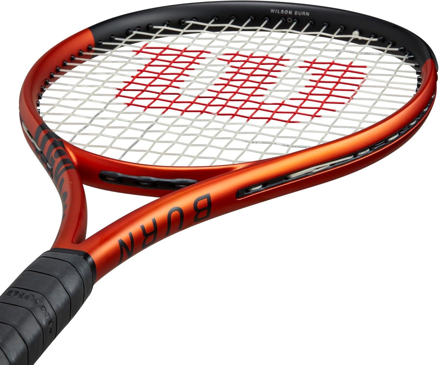 imageWilson Burn 100 V5 Performance Tennis Racket Strung with Sensation Grip Size 14 18 24 14 34 38 44 12Grip Size 3 4 38