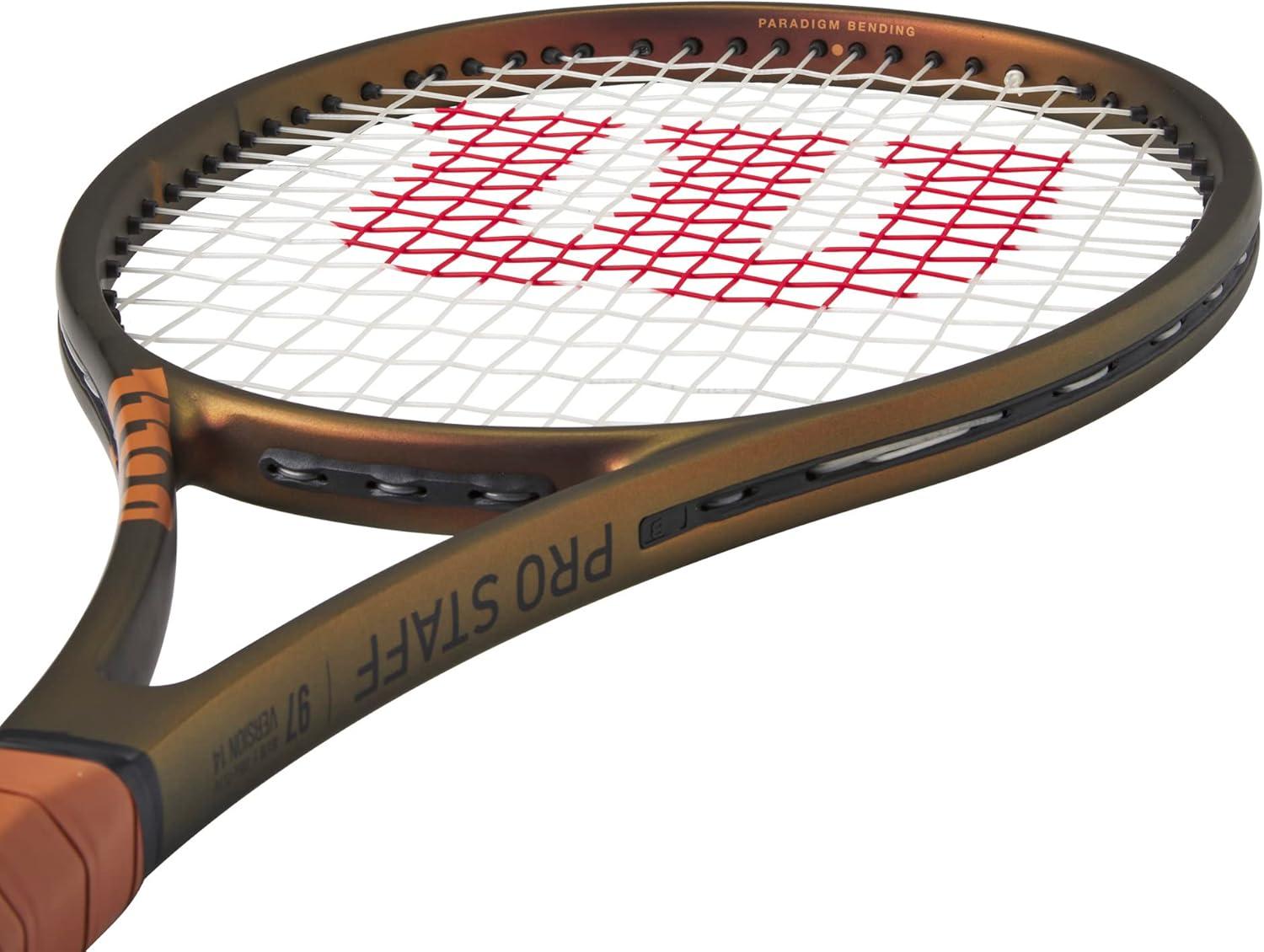 imageWilson Pro Staff 97 V14 Performance Tennis Rackets Strung with Sensation 16 Natural at Mid Range TensionGrip Size 2 4 14