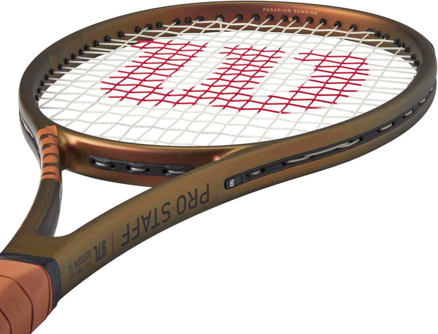 imageWilson Pro Staff 97L V14 Performance Tennis Rackets Strung with Sensation 16 Natural at Mid Range TensionGrip Size 2 4 14