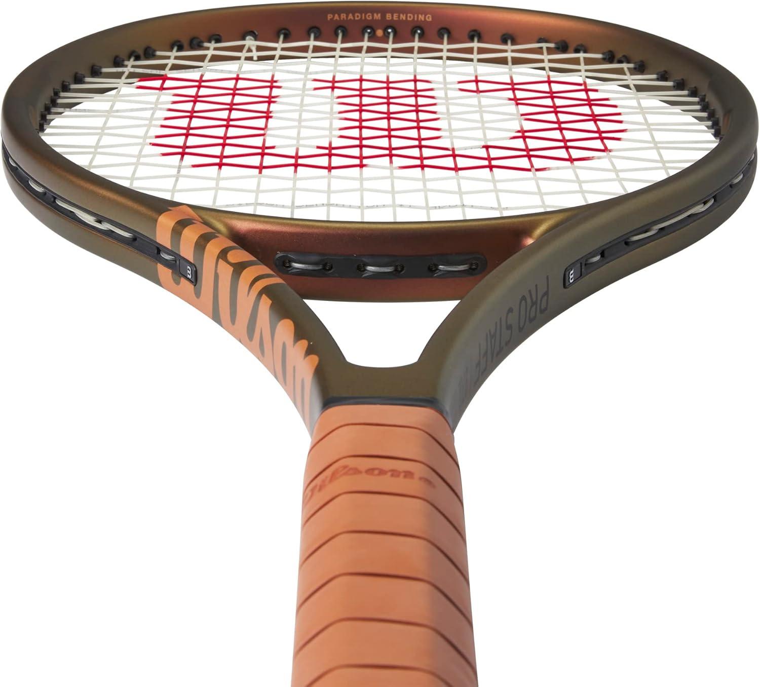 imageWilson Pro Staff 97UL V14 Performance Tennis Rackets Strung with Sensation 16 Natural at Mid Range TensionGrip Size 1 4 18