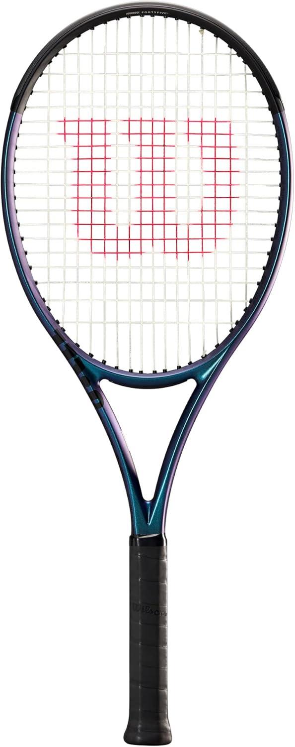 imageWilson Ultra 100 v40 Performance Tennis Rackets Strung with Sensation 16 Natural at Mid Range TensionGrip Size 0 4