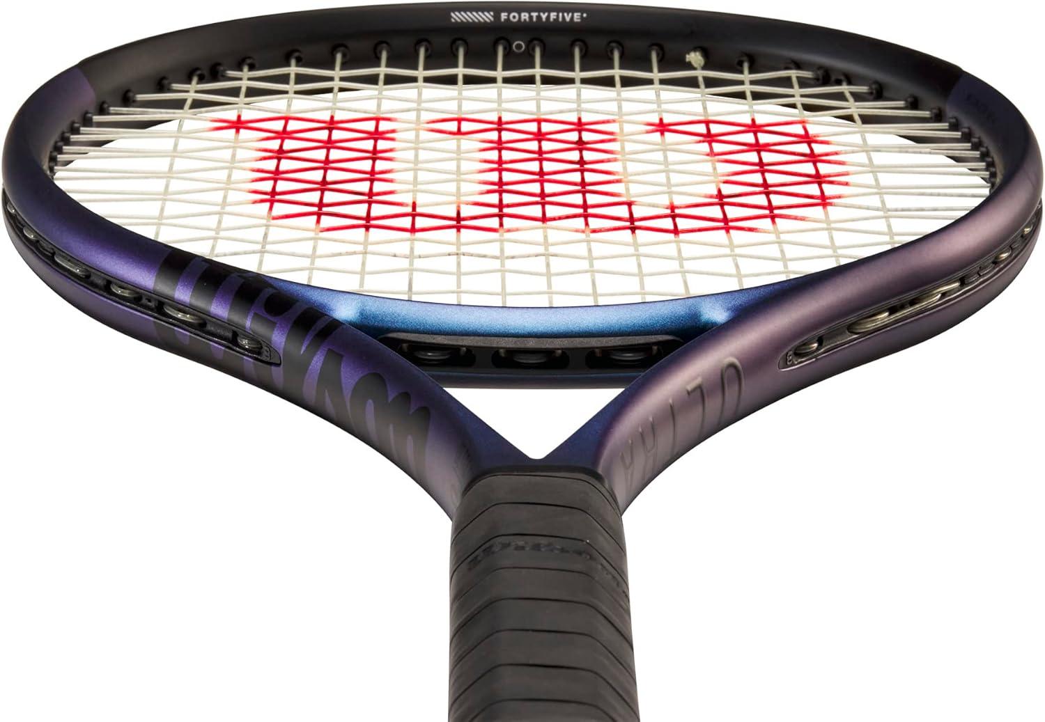 imageWilson Ultra 100 v40 Performance Tennis Rackets Strung with Sensation 16 Natural at Mid Range TensionGrip Size 0 4