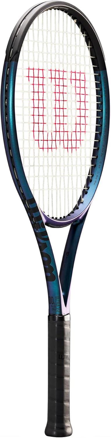 imageWilson Ultra 100 v40 Performance Tennis Rackets Strung with Sensation 16 Natural at Mid Range TensionGrip Size 0 4