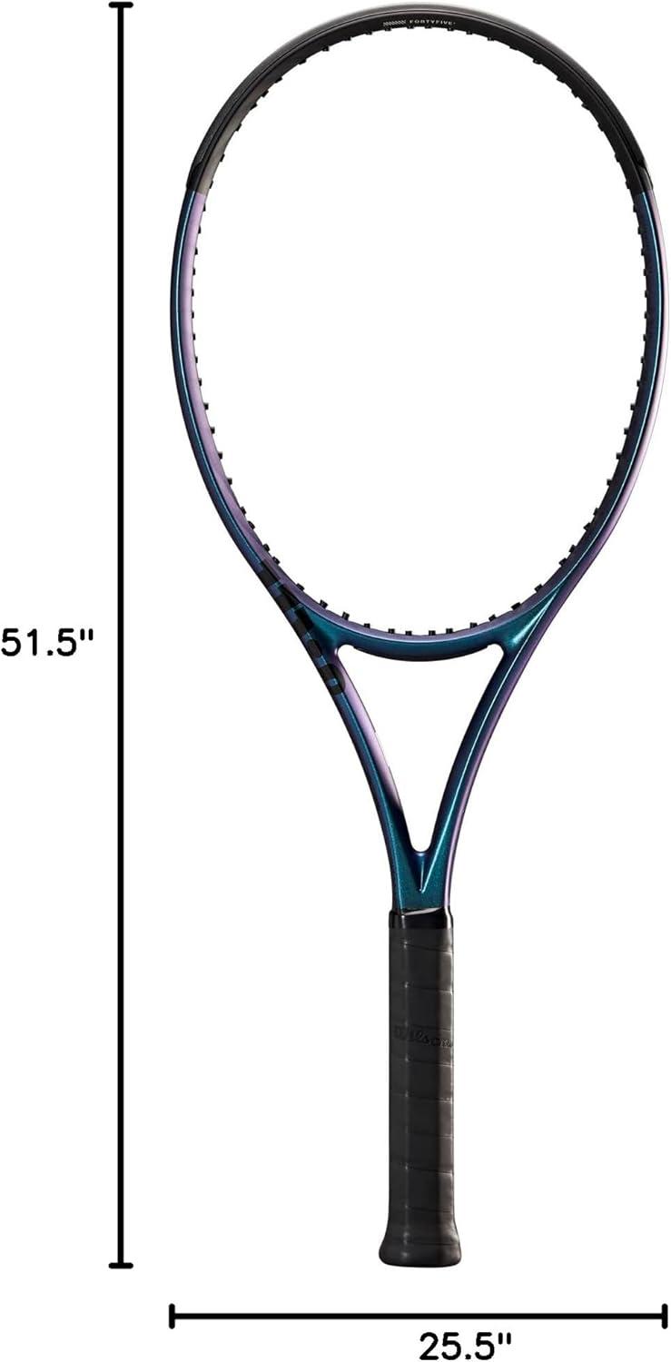 imageWilson Ultra 100 v40 Performance Tennis Rackets Strung with Sensation 16 Natural at Mid Range TensionGrip Size 0 4