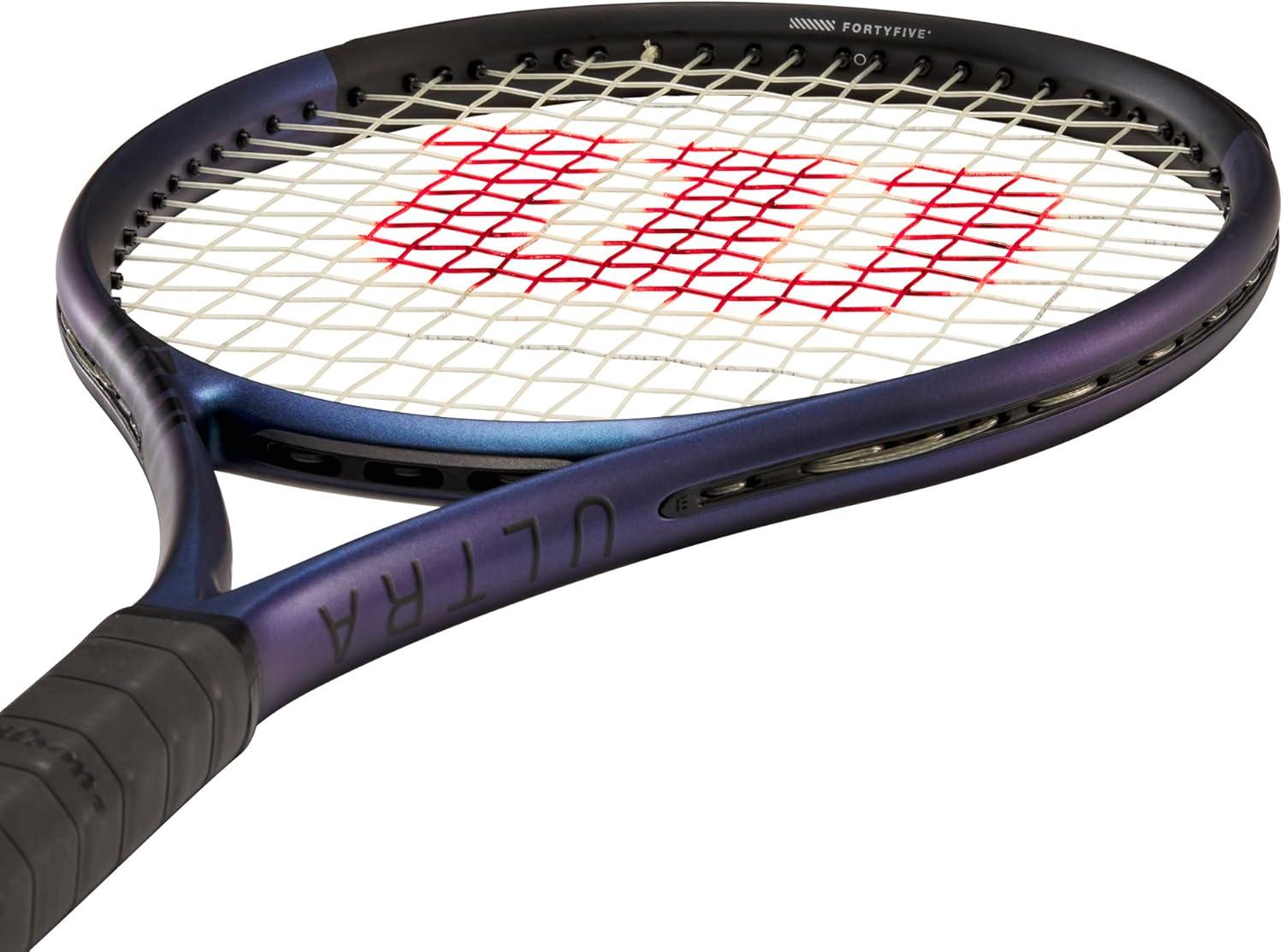 imageWilson Ultra 108 V40 Performance Tennis Rackets Strung with Sensation 16 Natural at Mid Range TensionGrip Size 1 4 18