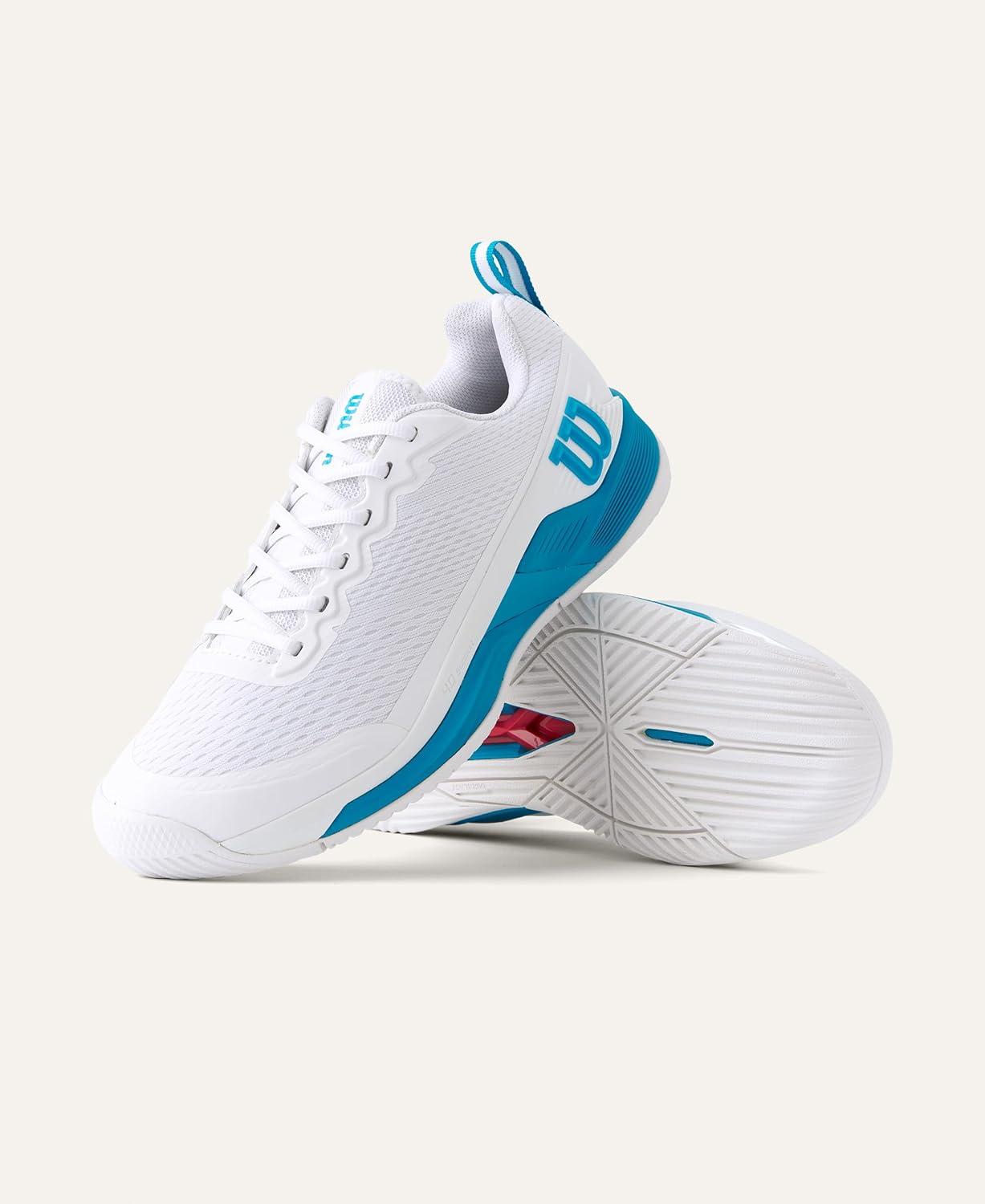 imageWilson Mens Rush Pro 45 Tennis ShoesWhiteAtomic Blue