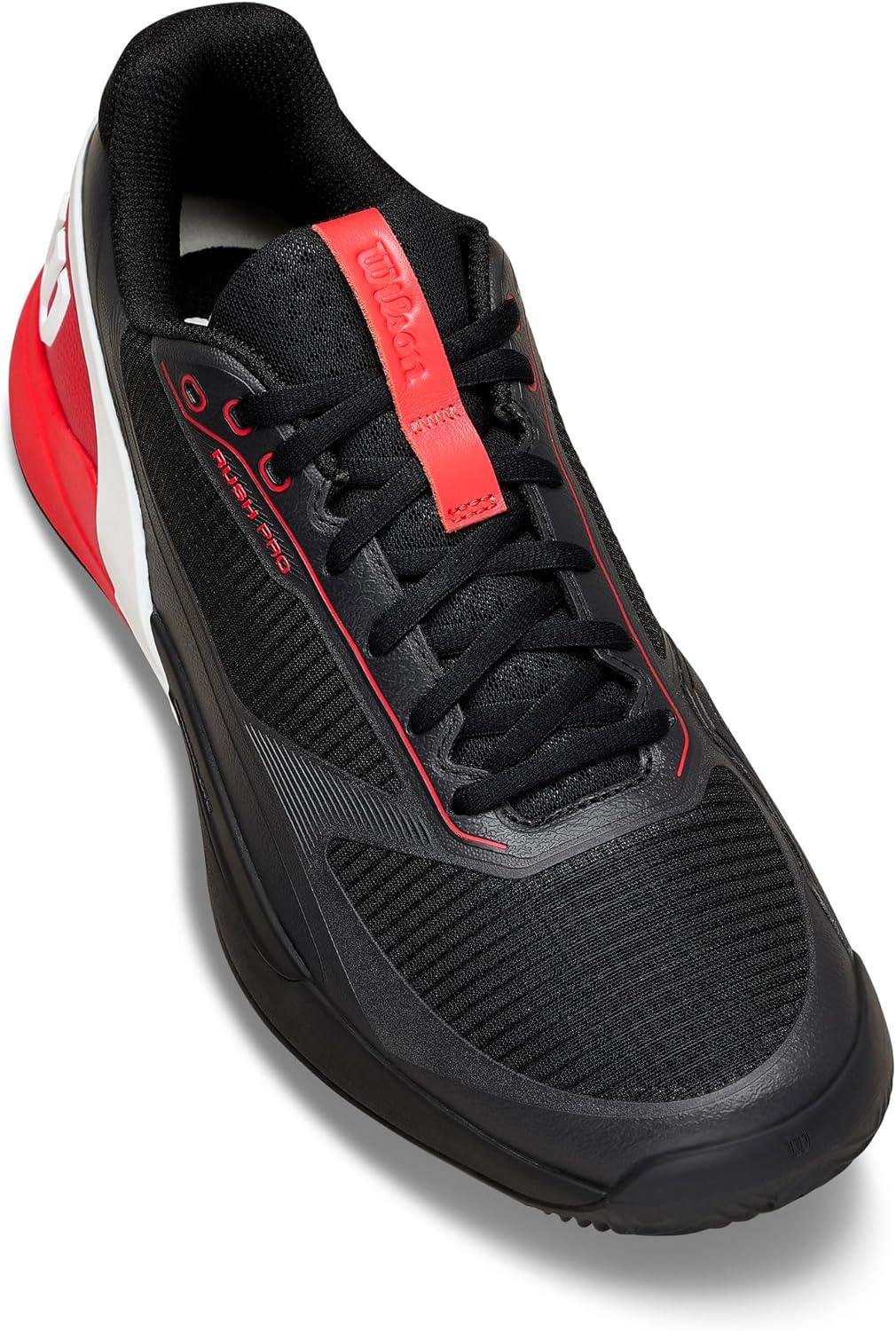 imageWilson Mens Rush Pro 5 Clay Mens Tennis ShoesBlackInfraredWhite