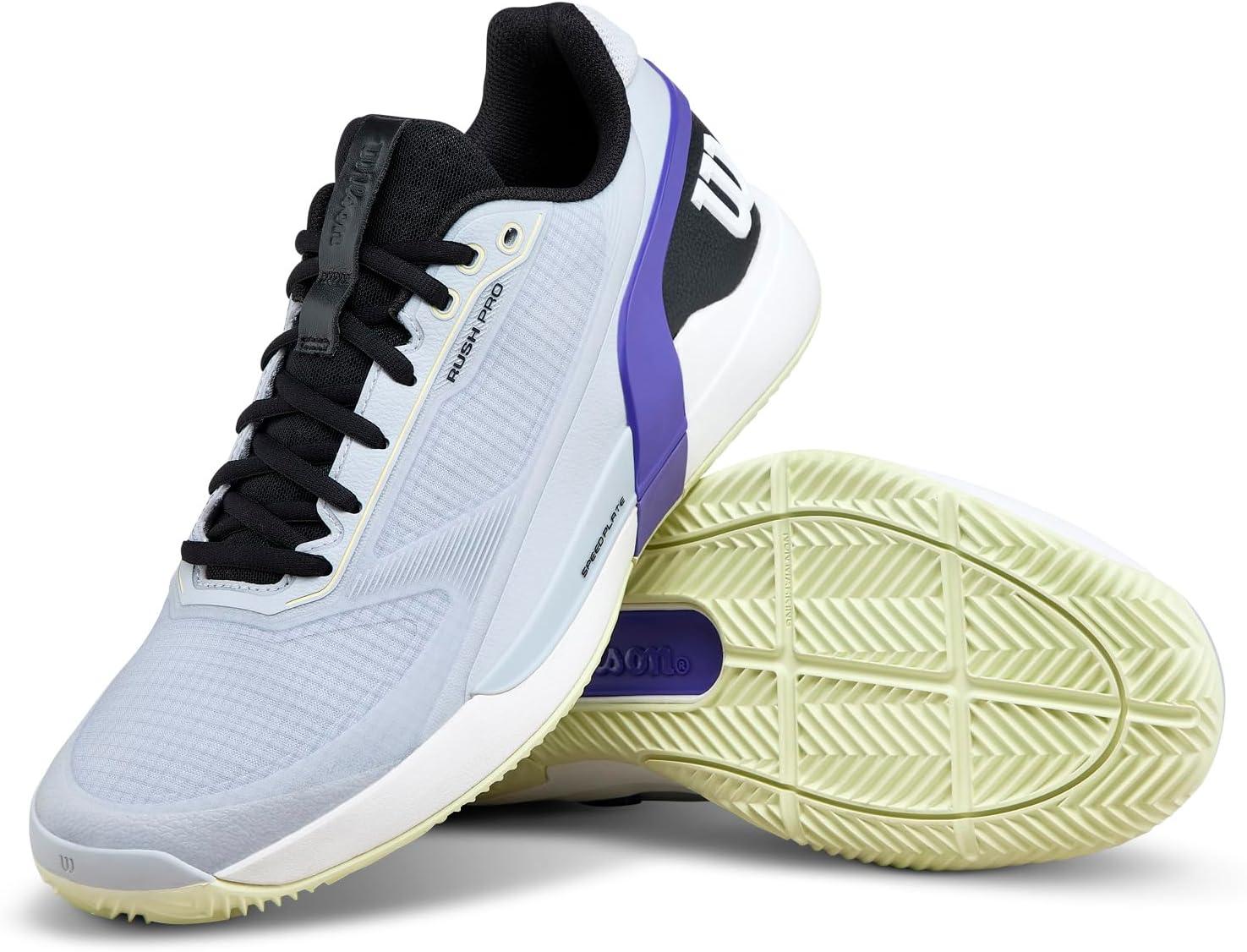 imageWilson Mens Rush Pro 5 Clay Mens Tennis ShoesGray DawnBlackTender Yellow
