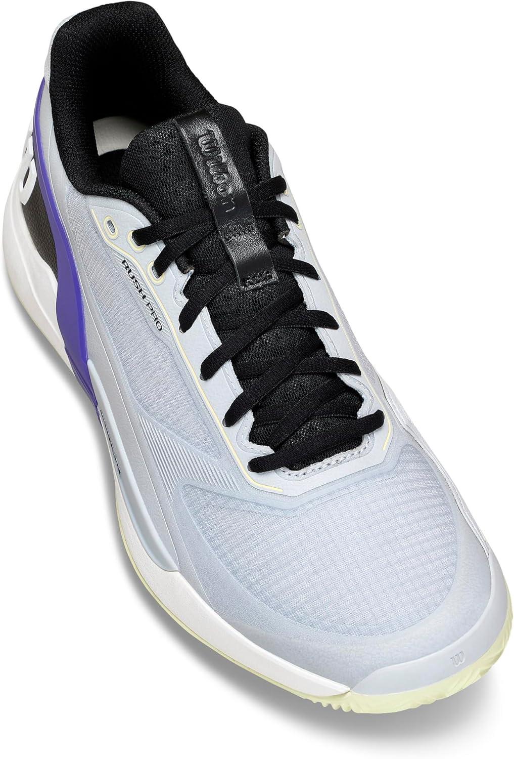 imageWilson Mens Rush Pro 5 Clay Mens Tennis ShoesGray DawnBlackTender Yellow