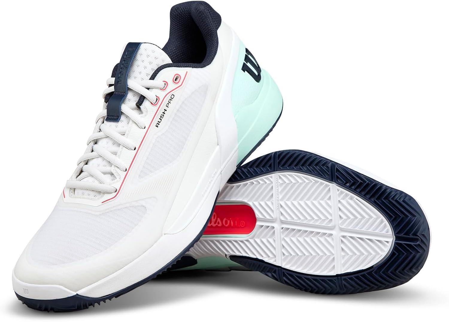 imageWilson Mens Rush Pro 5 Clay Mens Tennis ShoesWhiteBayFiery Coral