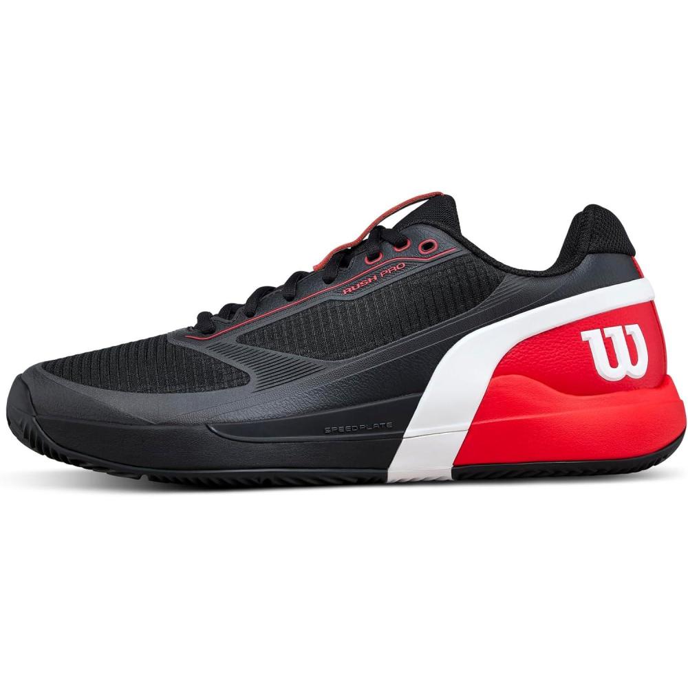 imageWilson Mens Rush Pro 5 Clay Mens Tennis ShoesBlackInfraredWhite