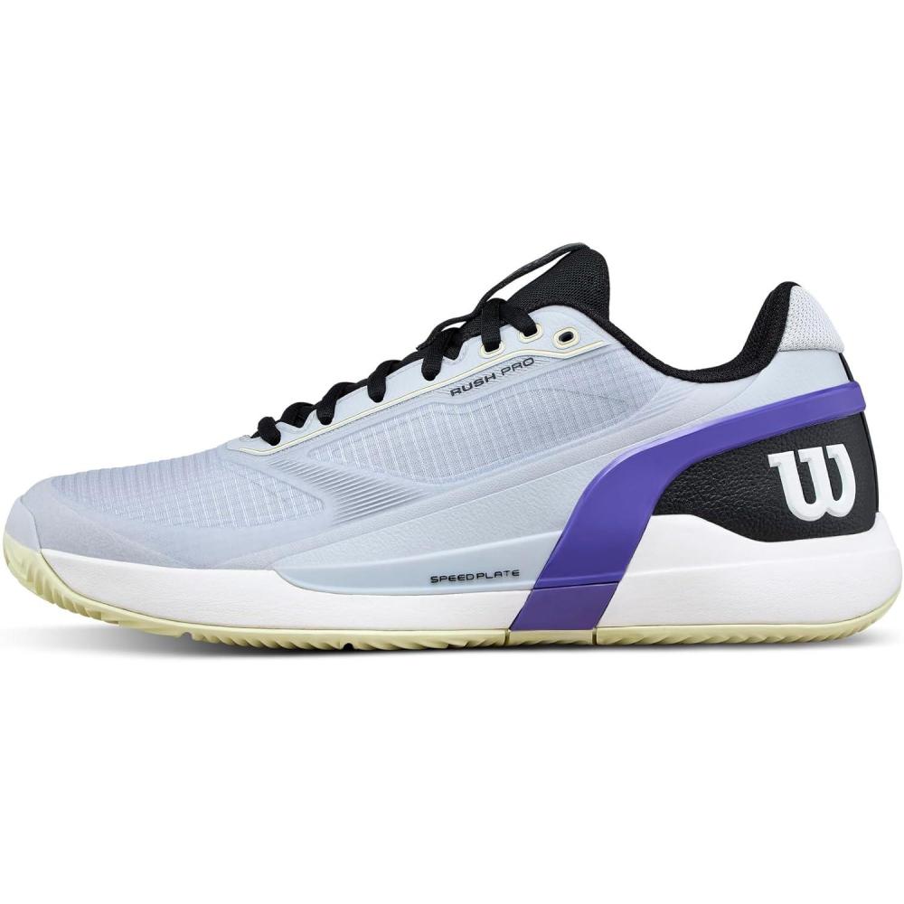 imageWilson Mens Rush Pro 5 Clay Mens Tennis ShoesGray DawnBlackTender Yellow