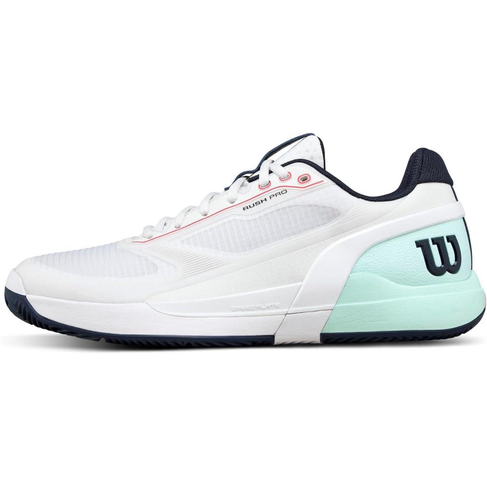 imageWilson Mens Rush Pro 5 Clay Mens Tennis ShoesWhiteBayFiery Coral