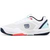WILSON Mens Courtglide Men’s Tennis Shoes(White/Bay/Fiery Coral)