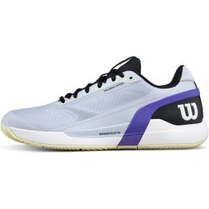 Wilson Mens Rush Pro 5 Clay Men’s Tennis Shoes(Gray Dawn/Black/Tender Yellow)