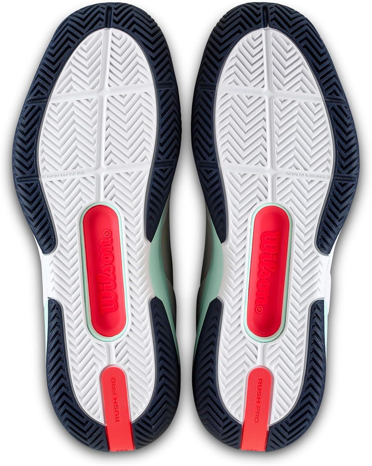 imageWILSON Mens Rush Pro 5 Tennis ShoesWhiteBayFiery Coral