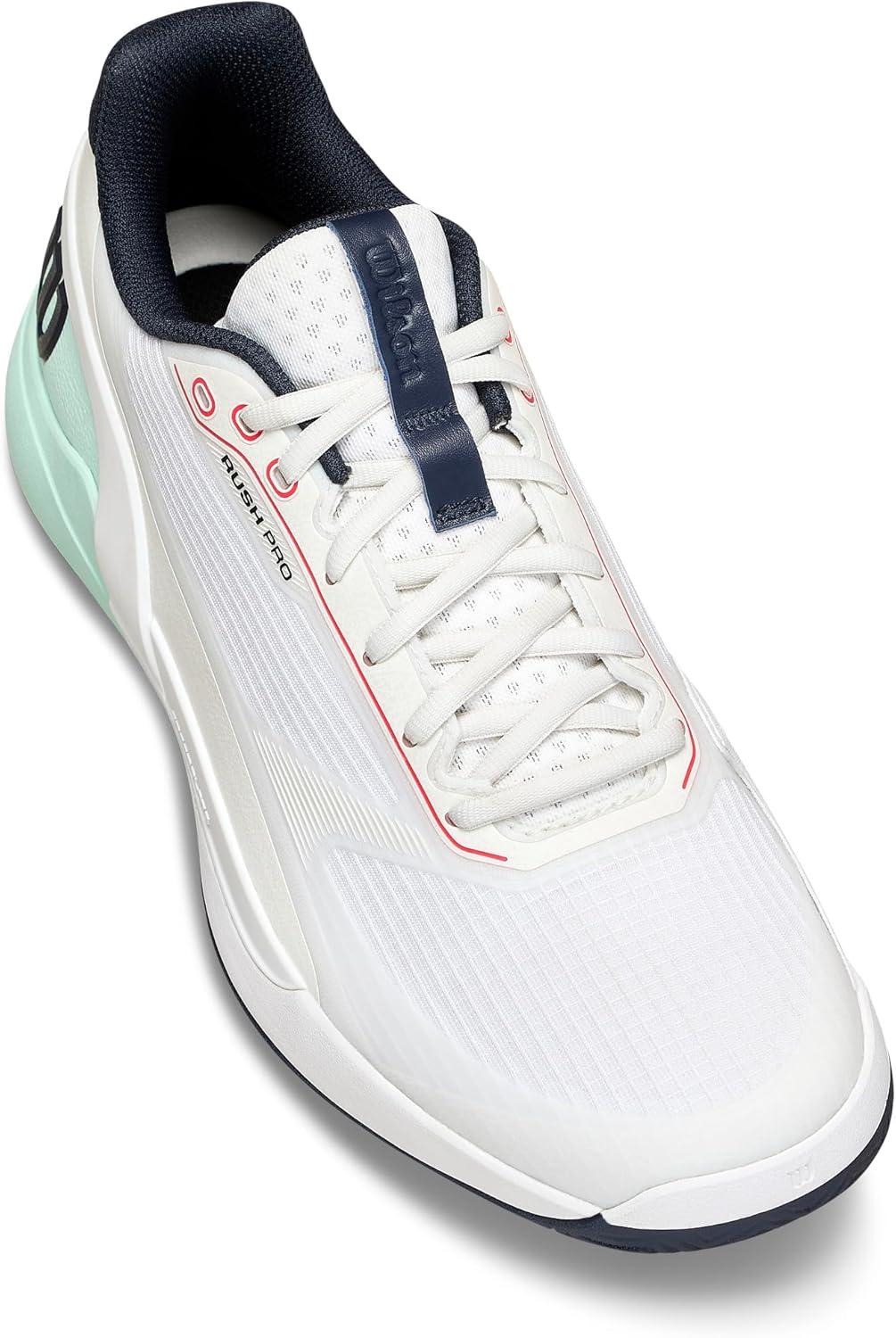 imageWILSON Mens Rush Pro 5 Tennis ShoesWhiteBayFiery Coral