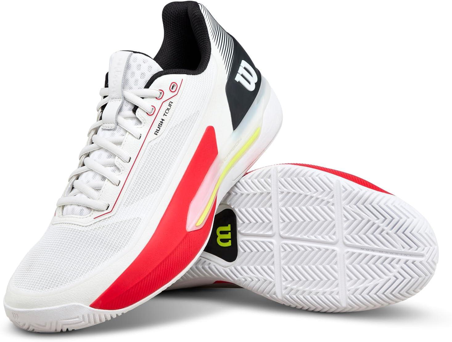 imageWILSON Mens Rush Tour 5 Tennis ShoesWhiteBlackInfrared