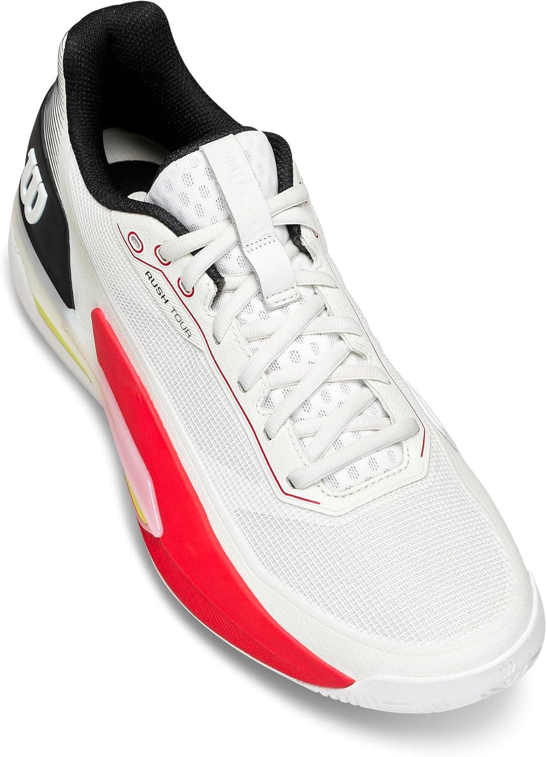 imageWILSON Mens Rush Tour 5 Tennis ShoesWhiteBlackInfrared