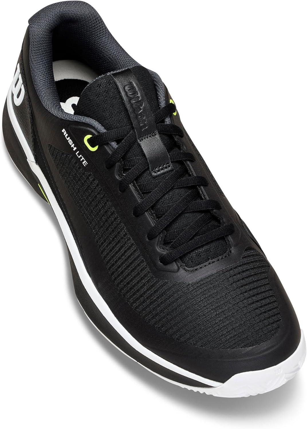 imageWilson Mens Rush Lite 5 Clay Mens Tennis ShoesBlackWhiteSafety Yello