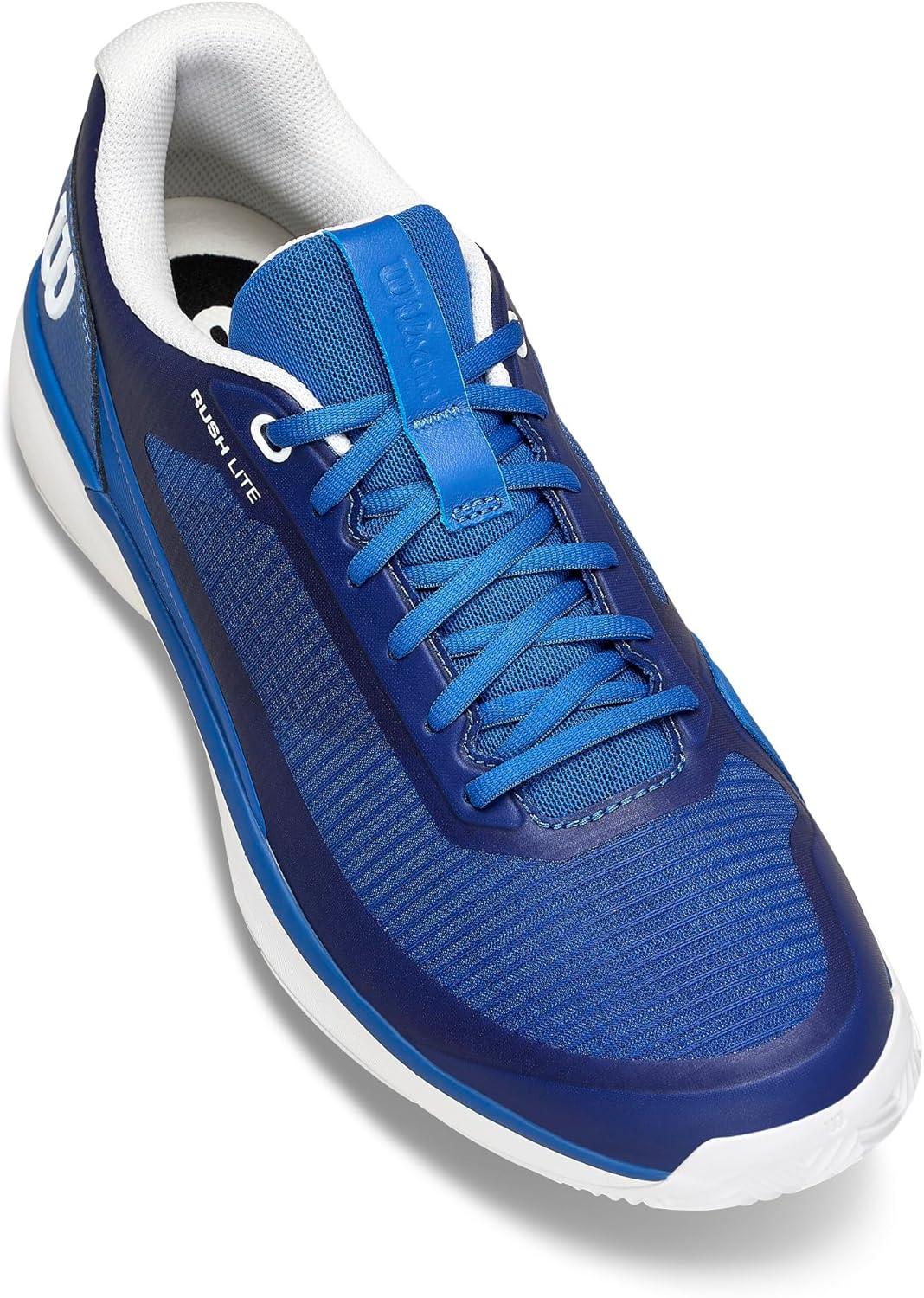 imageWilson Mens Rush Lite 5 Clay Mens Tennis ShoesDeja Vu BlueWhiteSafety Yellow