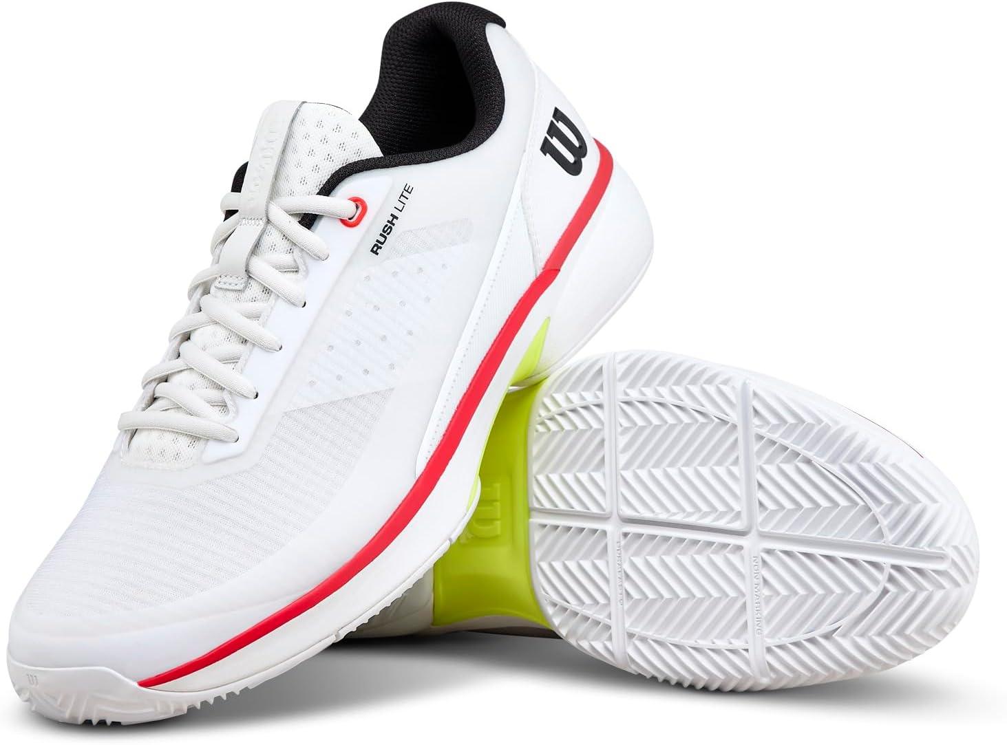 imageWilson Mens Rush Lite 5 Clay Mens Tennis ShoesWhiteBlackInfrared