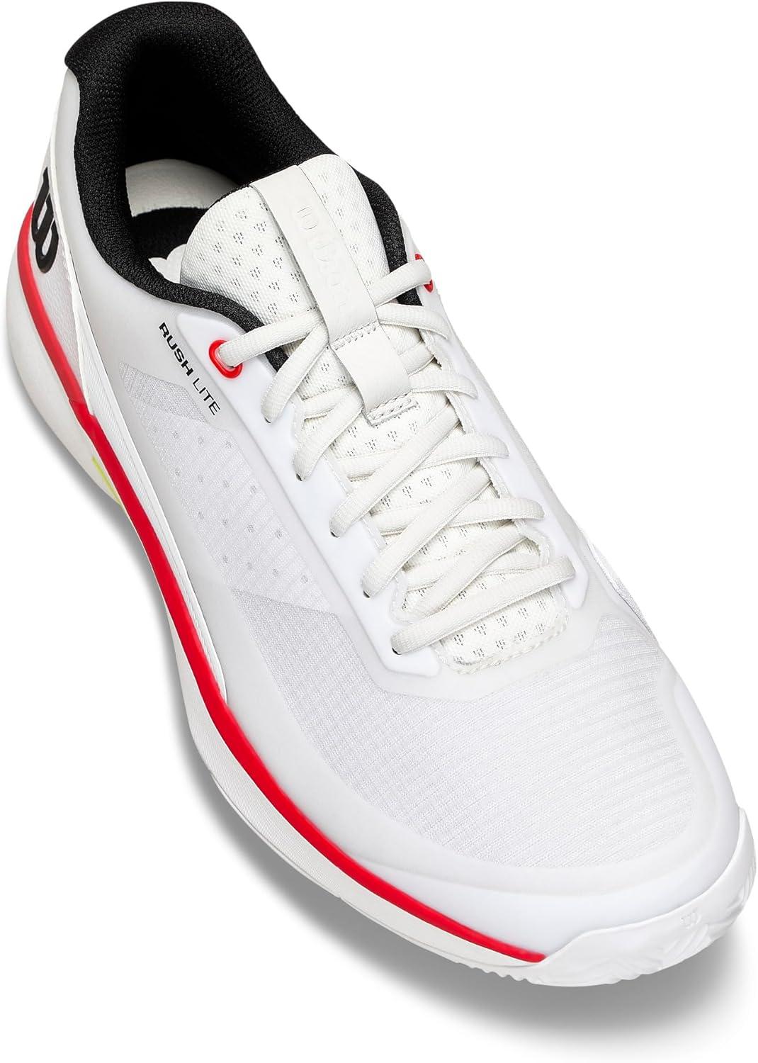 imageWilson Mens Rush Lite 5 Clay Mens Tennis ShoesWhiteBlackInfrared