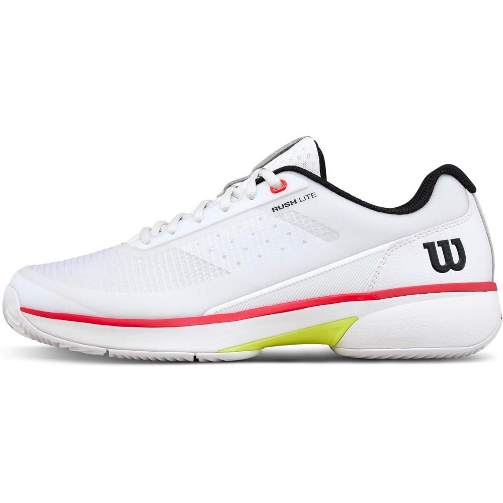 imageWilson Mens Rush Lite 5 Clay Mens Tennis ShoesWhiteBlackInfrared