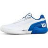 WILSON Men’s Rush Pro 5 Tennis Shoes(White/Deja Vu Blue/Safety Yellow)