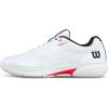 Wilson Mens Rush Lite 5 Clay Men’s Tennis Shoes(White/Bay/Fiery Coral)