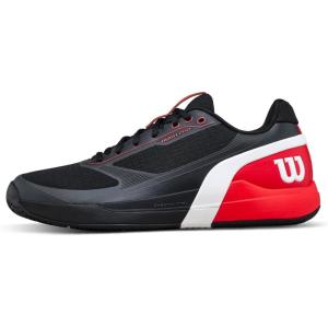 WILSON Men’s Rush Pro 5 Tennis Shoes(Black/Infrared/White)