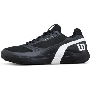 WILSON Men’s Rush Pro 5 Tennis Shoes(Black/White/Stormy Weather)