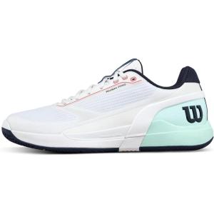 WILSON Men’s Rush Pro 5 Tennis Shoes(White/Bay/Fiery Coral)