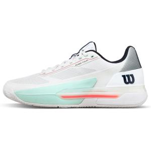 WILSON Men’s Rush Tour 5 Tennis Shoes(White/Bay/Fiery Coral)