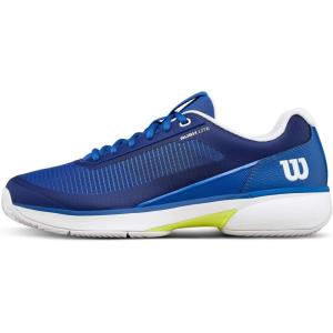 Wilson Mens Rush Lite 5 Clay Men’s Tennis Shoes(Deja Vu Blue/White/Safety Yellow)